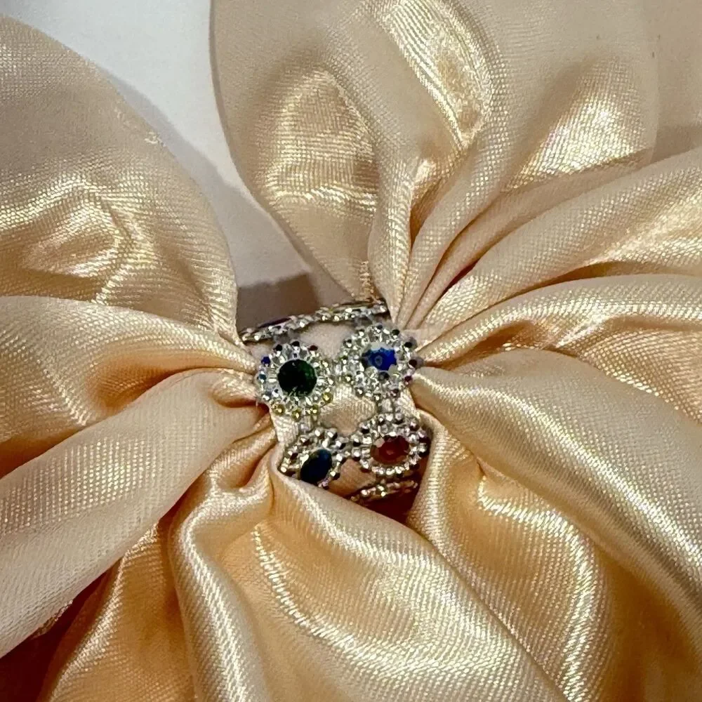 Oversized Satin Bow Bridal Bow Embellished Hair Bow Long Tail Women’s Hair Bow - Picture 6 of 15